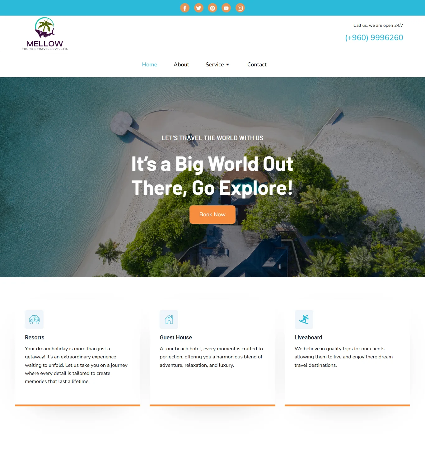 Mellow Tours Maldives Website